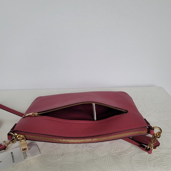 COACH Polly Pebbled Leather Crossbody Bag- Rouge color - Picture 8 of 16
